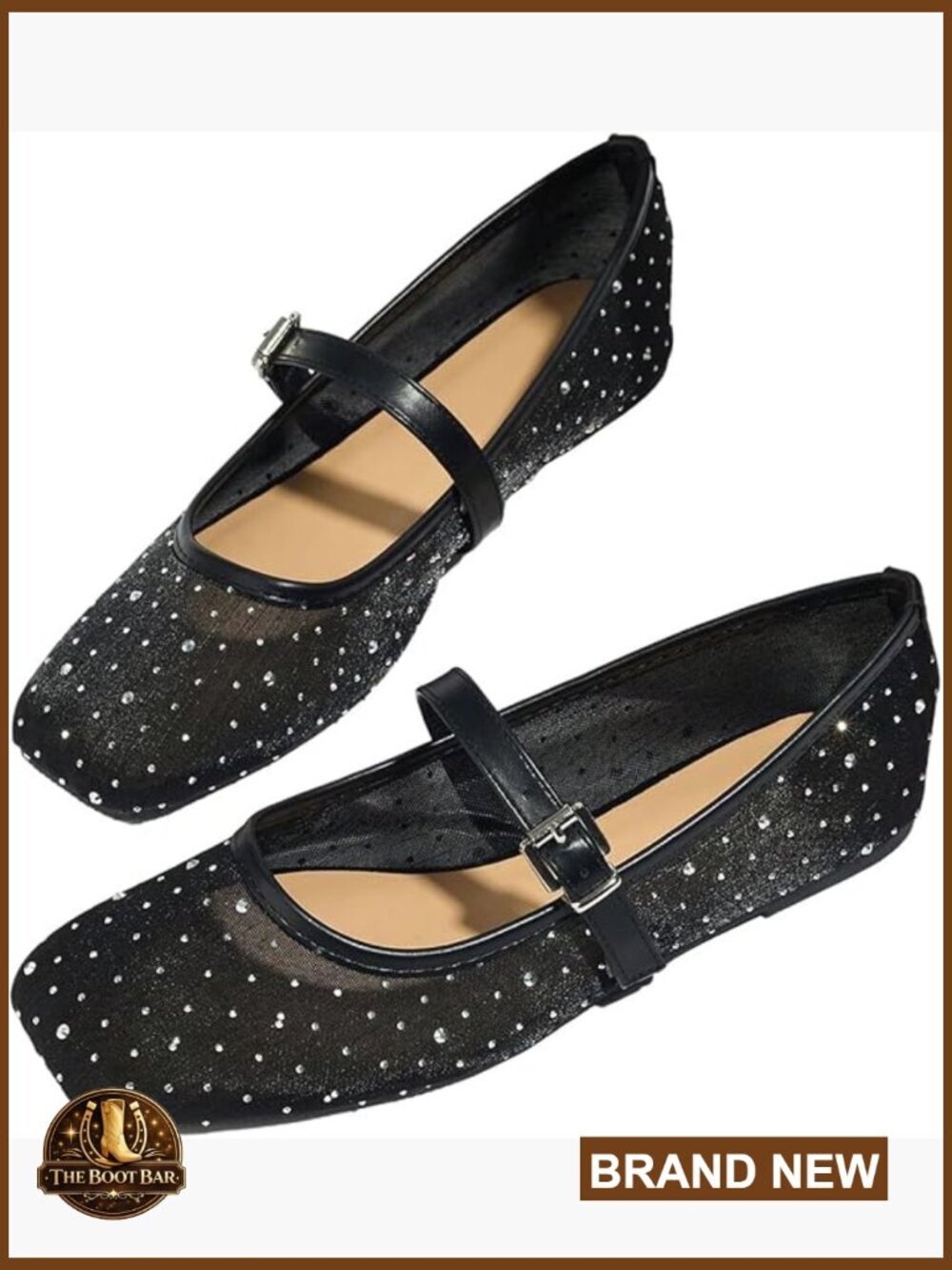 Women's Lace Mesh Ballet Flats Square Closed Toe Breathable Summer Shoes
